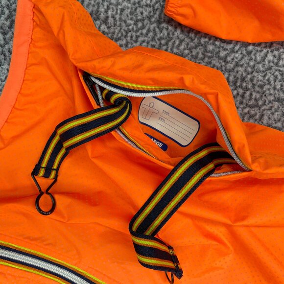 K‑Way Le Vrai 3.0 Orange Hooded Waterproof Windbreaker Rain Jacket Men's L - Picture 7 of 14